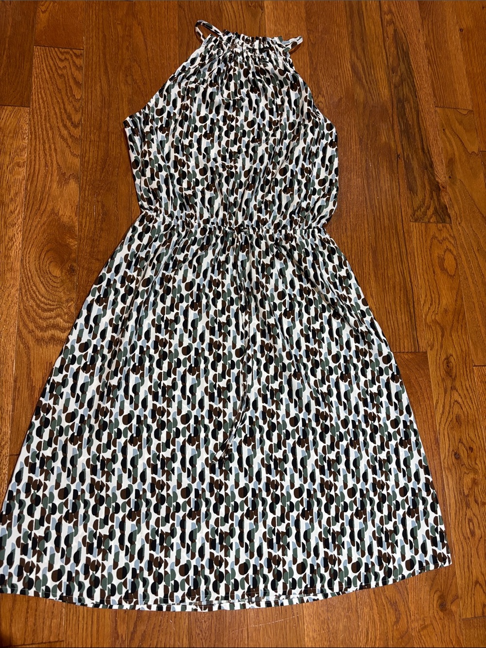 Ann Taylor Sleeveless Halter Printed Midi Dress